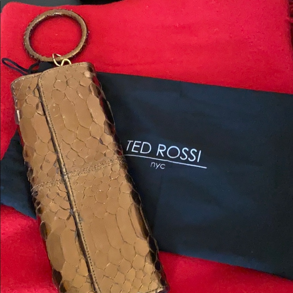 Ted Rossi Brown Snakeskin clutch